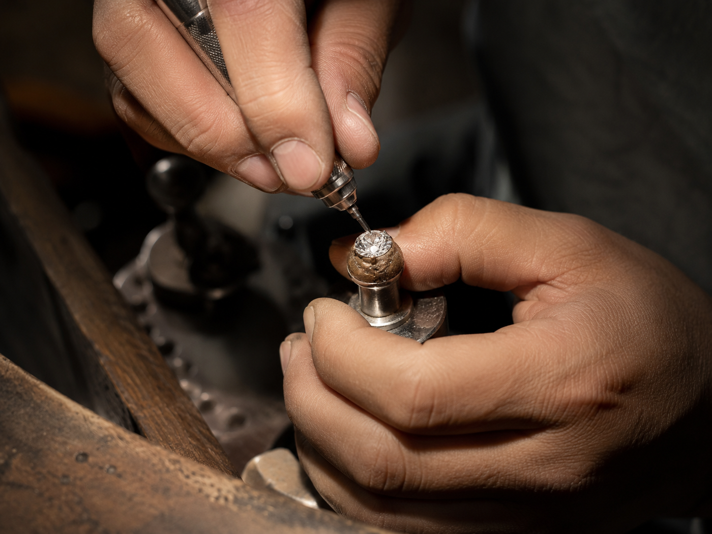 Craftsmanship detail showing metal texture